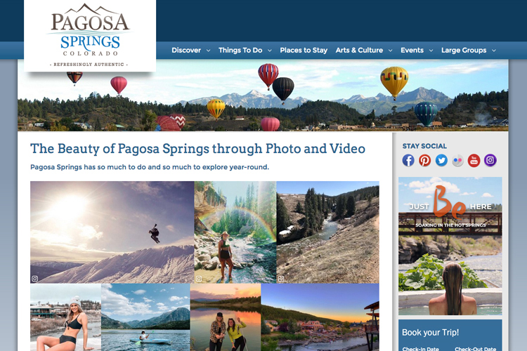 Screenshot Of Pagosa Springs Website